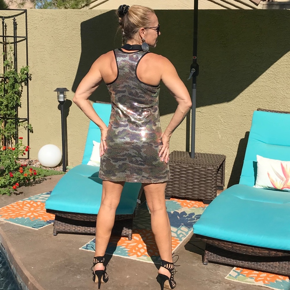 Betsey Johnson Sparkling Camouflage Mini Dress - Picture 7 of 8